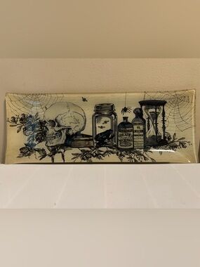 Christmas Tree Shops Halloween Glass Decor Tray